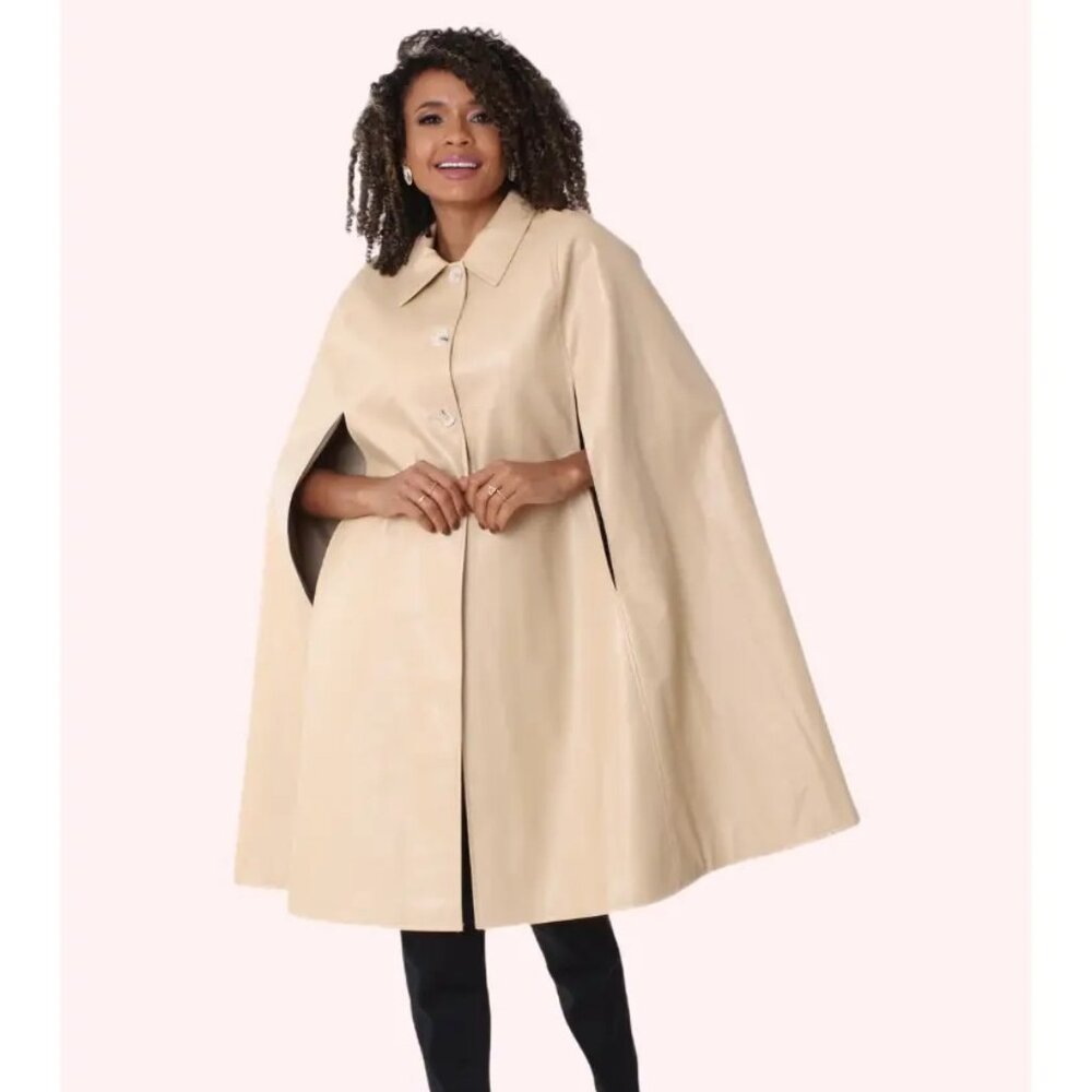 Leather Cape Coat